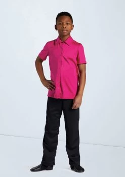 Weissman Boys Collared Shirt -Dance Costumes 12501 lipstick 11456 black 4211 58998.1678887463