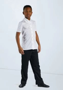 Weissman Boys Collared Shirt -Dance Costumes 12501 white 11456 black 0078 98967.1678887466