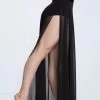 Weissman Velvet Waist Mesh Maxi Skirt