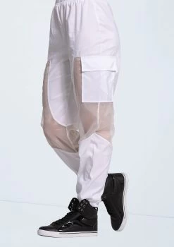 Weissman Sheer Inset Cargo Pants -Dance Costumes 14327 white 3325 93147.1698816786