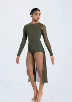 Weissman Long Sleeve Back Panel Leotard 11 Weissman Long Sleeve Back Panel Leotard -Dance Costumes 14423 olive 504 93297.1698817156