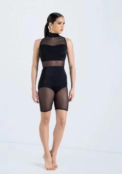 Weissman Mesh Inset Bike Short Unitard