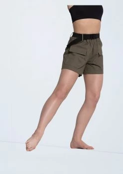 Weissman Belted Twill Cargo Shorts -Dance Costumes 14434 armygreen 9101 22844.1678889552