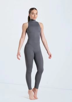 Weissman Mock Neck Sleeveless Unitard 9 Weissman Mock Neck Sleeveless Unitard -Dance Costumes 14497 gray 0259 69437.1678889720