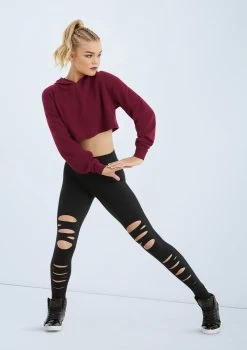 Weissman Long Sleeve Cropped Hoodie -Dance Costumes AH10417 blackcherry MT10411 black 021 06924.1698450091