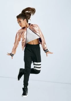 Weissman Unisex Metallic Bomber Jacket 6 Weissman Unisex Metallic Bomber Jacket -Dance Costumes AH11028 rosegold AH9836 black 006 33888.1678890539
