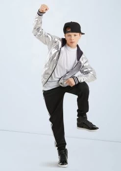 Weissman Unisex Metallic Bomber Jacket