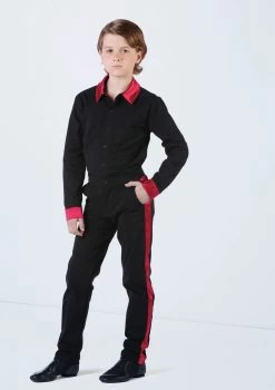 Weissman Boys Satin Stripe Pants -Dance Costumes AH12616 red 1774 33136.1698840275