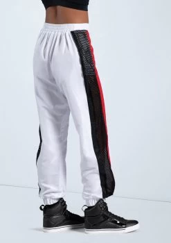 Weissman Sporty Stripe Jogger Pants -Dance Costumes AH12719 white 667 47820.1678890677
