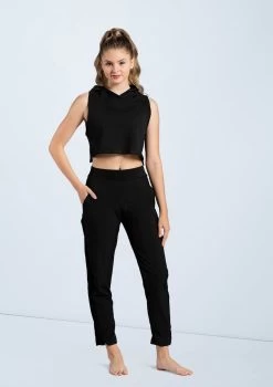 Weissman Hooded Sleeveless Crop Top -Dance Costumes AH9207 AH12047 black 6802 22890.1698840275