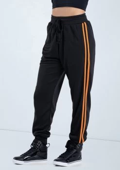 Weissman Side Stripe Track Pants -Dance Costumes AH9281 blackember 021 15029.1678890728