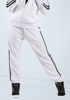 Weissman Side Stripe Track Pants -Dance Costumes AH9281 white 2705 83719.1678890728