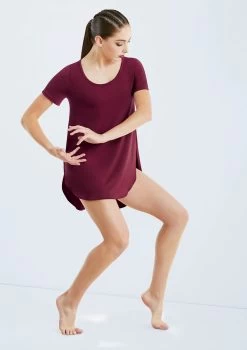 Weissman Oversized Favorite Tee Dress -Dance Costumes D10565 blackcherry 432 91761.1698450226