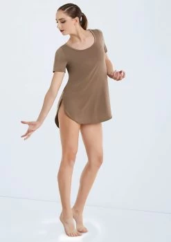 Weissman Oversized Favorite Tee Dress -Dance Costumes D10565 mocha 319 84798.1678890769