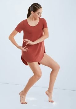 Weissman Oversized Favorite Tee Dress -Dance Costumes D10565 paprika 432 69488.1678890769