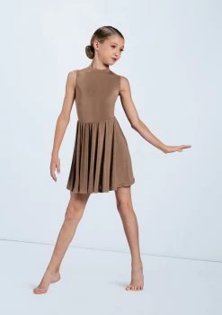 Weissman Keyhole Back Skater Dress -Dance Costumes D11782 mocha 6192 31532.1678890837