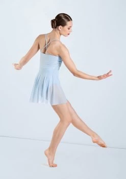 Weissman Shirred Power Mesh Dress 8 Weissman Shirred Power Mesh Dress -Dance Costumes D13010 powderblue 144 16728.1678890883