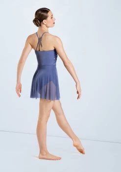 Weissman Shirred Power Mesh Dress 10 Weissman Shirred Power Mesh Dress -Dance Costumes D13010 slateblue 208 81240.1678890882