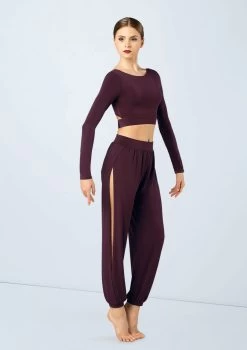 Weissman Spliced Jogger Pants 21 Weissman Spliced Jogger Pants -Dance Costumes MJ12211 raisin MJ12237 raisin 4624 06862.1678891023