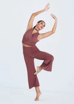 Weissman Matte Jersey Cowl Crop Top