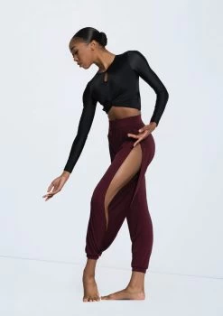 Weissman Twist Front High-Low Top -Dance Costumes MJ13068 black MJ12237 raisin 10798 49499.1678891088