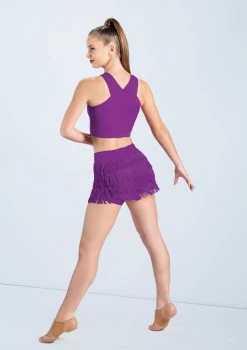 Weissman Lattice Front Crop Top -Dance Costumes MT10485 MT3228 electricpurple 0127 17954.1678891129