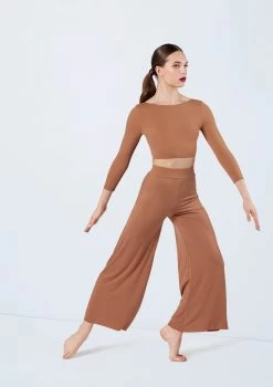 Weissman Wide Leg Matte Jersey Pants -Dance Costumes MT12224 warmsand MJ12612 warmsand 641 33938.1678891065