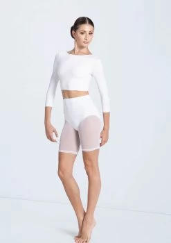 Weissman Power Mesh Biker Shorts -Dance Costumes MT12224 white 14429 white 750 81989.1692402366