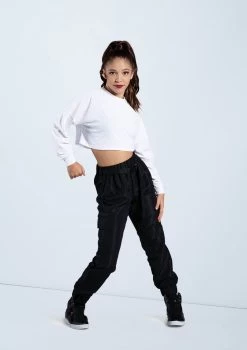 Weissman Cropped Long Sleeve Tee -Dance Costumes PT12726 white AH12406 black 7643 89378.1678891438