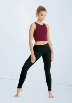Weissman Cotton High Neck Crop Top