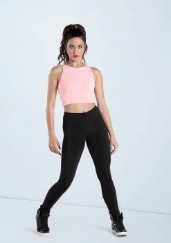 Weissman Cotton High Neck Crop Top -Dance Costumes PT9424 pink 225 10191.1678891442