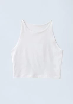 Weissman Cotton High Neck Crop Top -Dance Costumes PT9424 white 0996 35645.1678891443