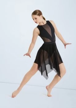 Weissman Mesh Handkerchief Hem Skirt -Dance Costumes S10165 black 129395 16535.1698450570