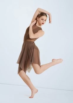 Weissman Mesh Handkerchief Hem Skirt -Dance Costumes S10165 mocha 129520 27637.1678891454