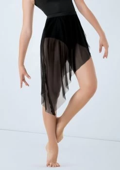Weissman Asymmetrical Mesh Skirt -Dance Costumes S9714 black 1773 09820.1698840527