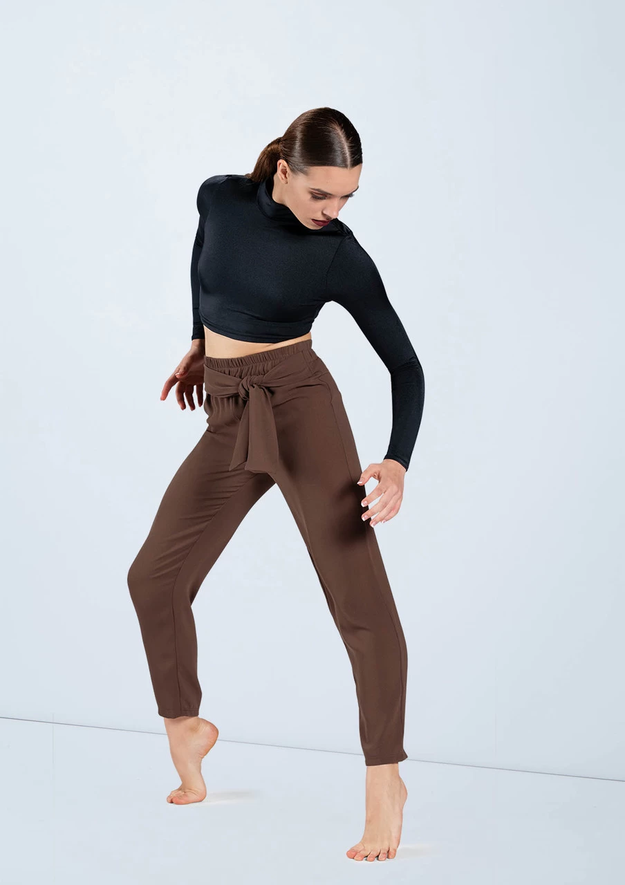 Weissman Lustre Long Sleeve Crop Top 1 Weissman Lustre Long Sleeve Crop Top