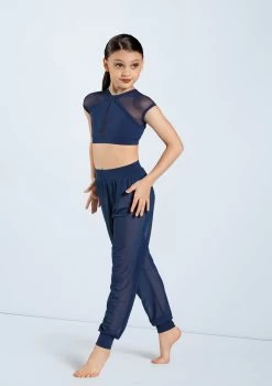 Weissman Mesh Jogger Pants -Dance Costumes SM11625 navy 998 62857.1678891641
