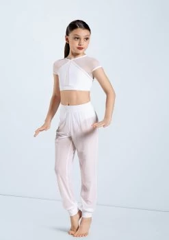 Weissman Mesh Jogger Pants -Dance Costumes SM11625 white 035 25399.1678891650