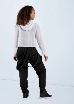 Weissman Cropped Mesh Hoodie 8 Weissman Cropped Mesh Hoodie -Dance Costumes SM11765 white 1400 71259.1678891650
