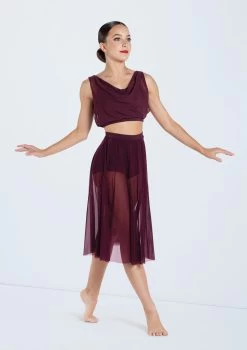 Weissman Midi Length Mesh Skirt -Dance Costumes SM12768 S9768 raisin 466 80844.1678891495
