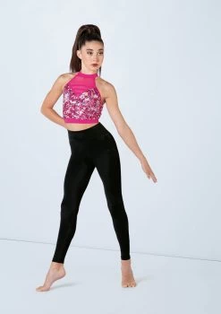 Weissman Ultra Sparkle Plunge Crop Top 6 Weissman Ultra Sparkle Plunge Crop Top -Dance Costumes SQ13201 lipstick 1936 77449.1678891740