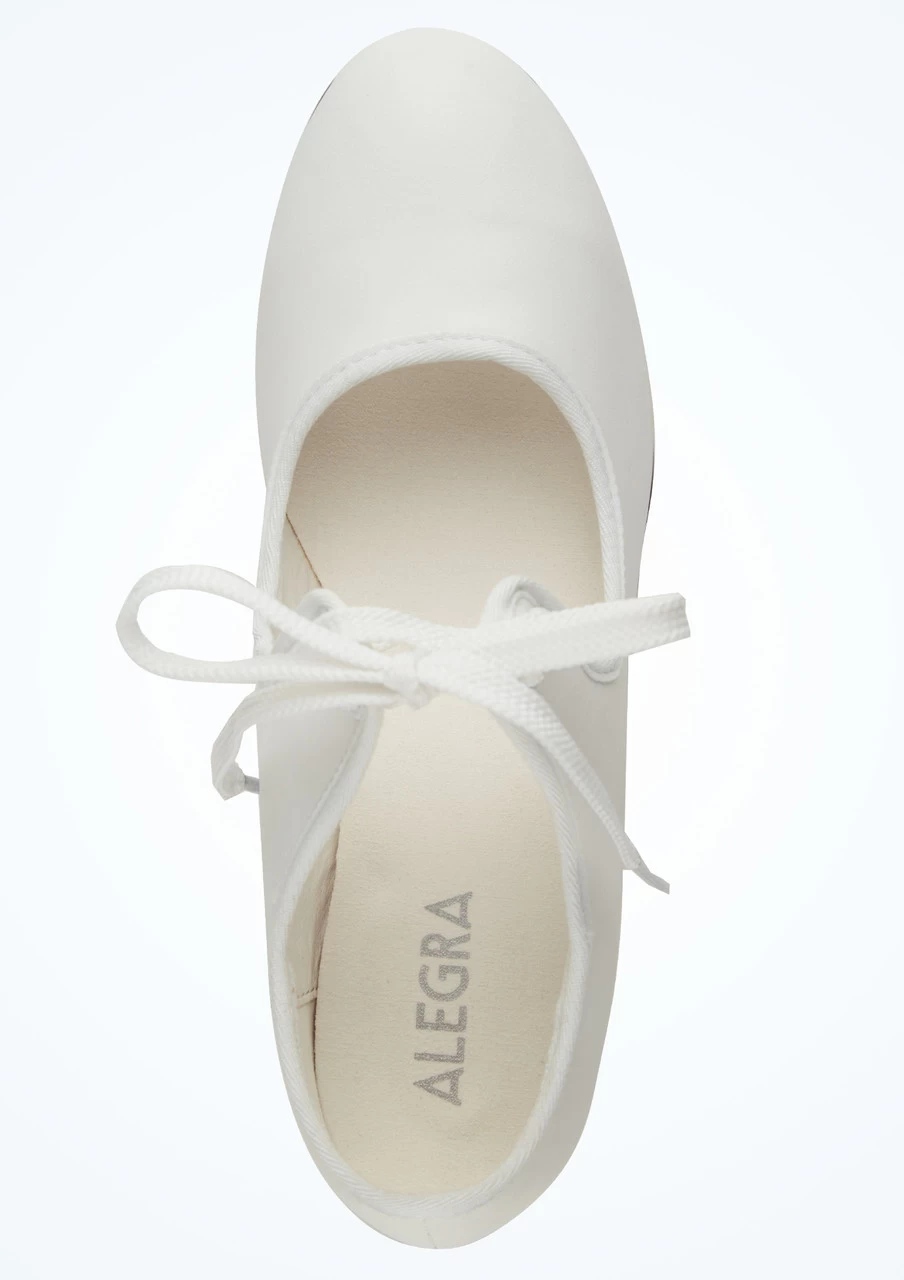 Alegra Basic Tie Front Tap Shoe - White 2 Alegra Basic Tie Front Tap Shoe - White - Image 2
