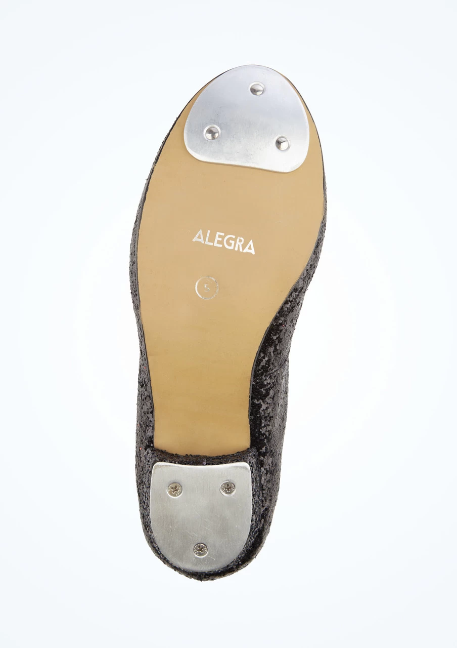 Alegra Tie Front Glitter Tap Shoe - Black 3 Alegra Tie Front Glitter Tap Shoe - Black - Image 3