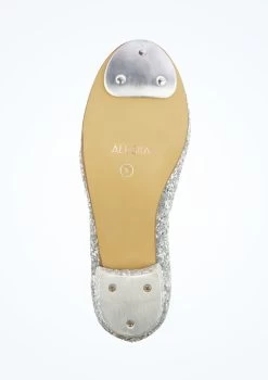 Alegra Tie Front Glitter Tap Shoe - Silver 7 Alegra Tie Front Glitter Tap Shoe - Silver -Dance Costumes alh0021 silver bottom 1 98588.1688080781