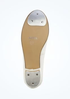 Alegra Tie Front Tap Shoe - White -Dance Costumes alh0022 white bottom 1 37854.1678872532