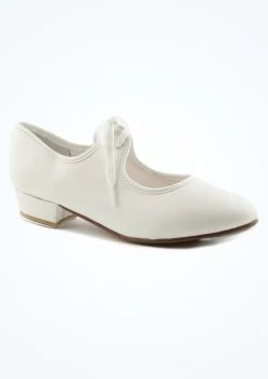 Alegra Tie Front Tap Shoe - White -Dance Costumes alh0022 white main 1t 65991.1678872532