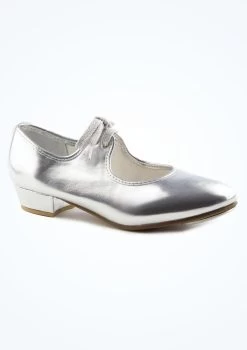 Alegra Tie Front Tap Shoe - Silver -Dance Costumes alh0026 silver front 1t 14205.1692919097