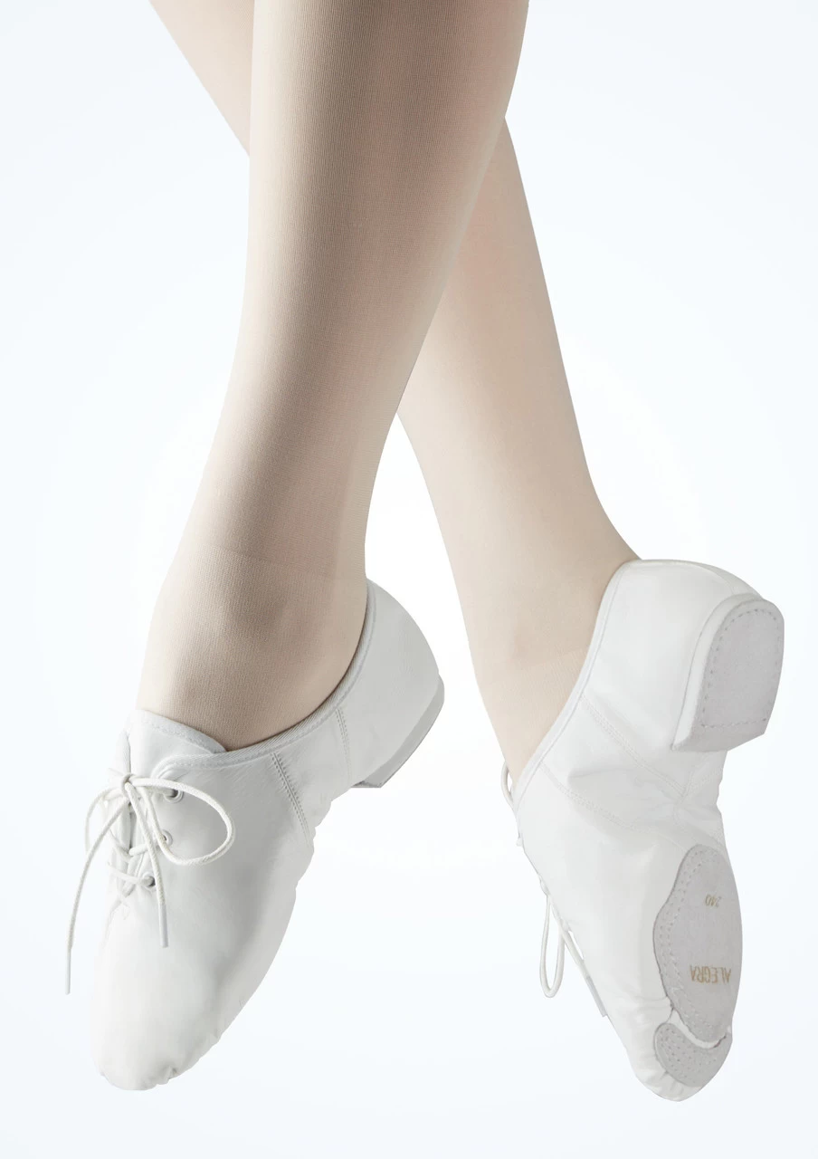 Alegra Basic Split Sole Jazz Shoe - White 1 Alegra Basic Split Sole Jazz Shoe - White