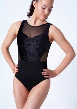 Bloch Larissa Scoop Neck Tank Leotard -Dance Costumes bll1005 black close up front 25371.1675901948