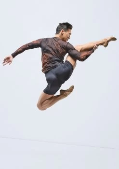 Ballet Rosa Mens Luca Long Sleeve Top -Dance Costumes brluca black orange backmain 2 77910.1678881705